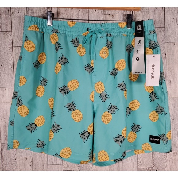 Hurley Other - Hurley Windnsea Pineapple 2 Volley Green 17" Swim Trunks Boardshorts Size 2X